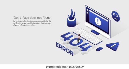  404 error page not found, isometric lost connection problem background