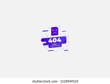 404 error page not found isolated in white background - Vector