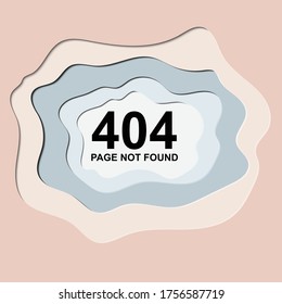 404 error page not found template with error message  in paper cut style for webpage, landing page, illustrator vector