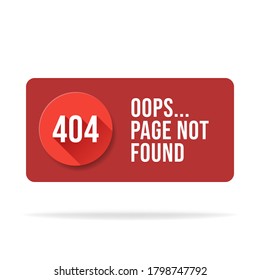 404 error page not found speech. Pop up errors window. Isolated on white background. Vector illustration