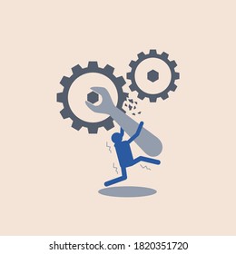 404 error page not found System updates, uploading, operation, computing,installation programs. system maintenance. Flat vector illustration modern character design. 