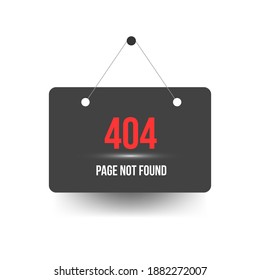 404 error. Page not found template with banner sign. Design for web page - disconnect banner for website. Vector illustration.