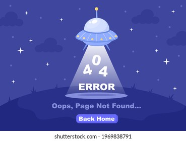 404 Error And Page Not Found Vector Illustration. Lost Connect Problem, Warning Sign, Or Site Breakdown. Landing Page Template