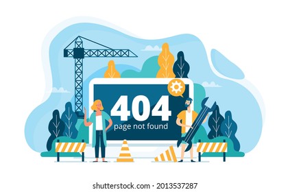 404 error page not found System updates, uploading, operation, computing, installation programs. system maintenance. For landing page, web page. Website maintenance error, Webpage under construction.