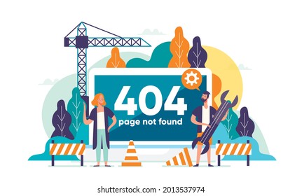 404 error page not found System updates, uploading, operation, computing, installation programs. system maintenance. For landing page, web page. Website maintenance error, Webpage under construction.