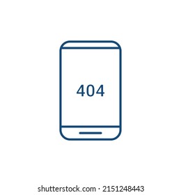 404 error page not found isolated in white background