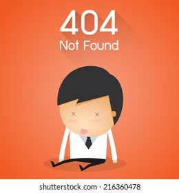 404 Error Page not found. businessman fail concept