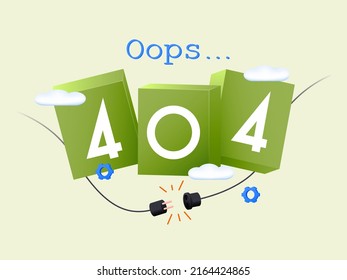 No se encontró la página de error 404. Ilustración del vector abstracto 3D.