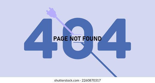 404 Fehlerseite nicht gefunden Banner. Online-Konzept. Moderner hellblauer Hintergrund mit Fehler. Systemfehler, fehlerhafte Seite. Popping-Fenster für die Website. Vektorgrafik EPS10