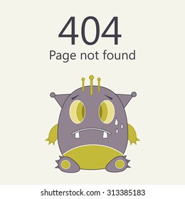 404 error page not found, cute monster concept