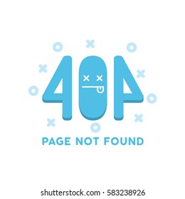 404 error page not found isolated on white background 