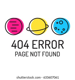 404 error, page not found. Flat vector illustration on white background.