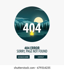 404 Error. Page not found. UI UX template for website. Vector illustration