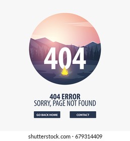 404 Error. Page not found. UI UX template for website. Vector illustration