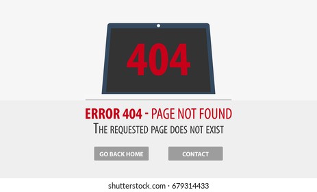 404 Error. Page not found. UI UX template for website. Vector illustration