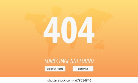 404 Error. Page not found. UI UX template for website. Vector illustration