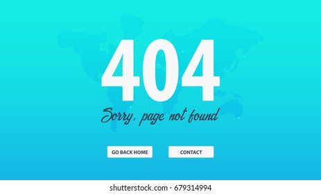 404 Error. Page not found. UI UX template for website. Vector illustration