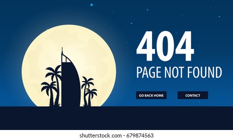 404 Error. Page not found. UI UX template for website. Vector illustration