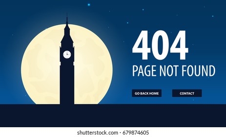 404 Error. Page not found. UI UX template for website. Vector illustration