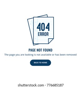 404 Error page not found illustration isolated in white background