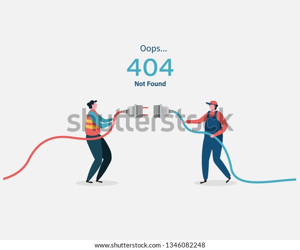 404 error page not found System updates, uploading,\
operation, computing,installation programs. system maintenance.\
Flat vector illustration modern character design. For a landing\
page, web p