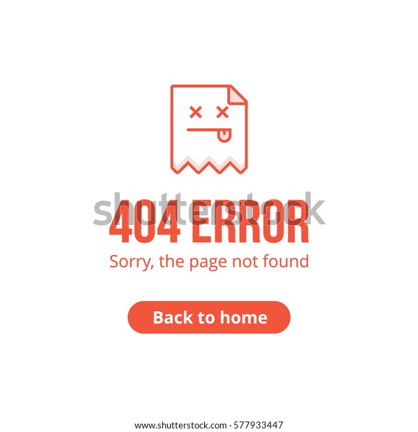 404
error page not found isolated in white
background