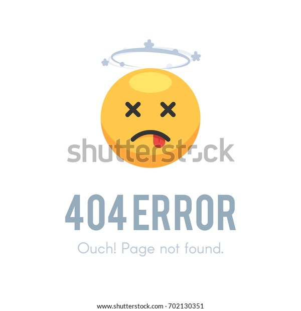 404エラーページが見つかりません 絵文字が目まいで死んだ サイトウェブデザイン用の白い背景にベクターイラスト のベクター画像素材 ロイヤリティフリー