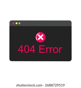 404 página de error en una ventana oscura del navegador.