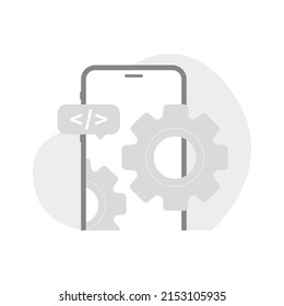 404 error page, system under maintenance, app upgrade, update on smartphone concept illustration flat design vector eps10. modern graphic element for landing page, empty state ui, infographic, icon