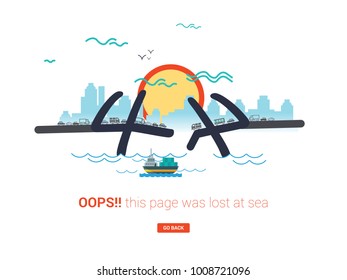 404 error page template for website. 404 alert flat design