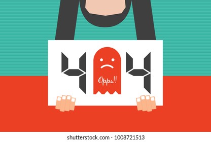 404 error page template for website. 404 alert flat design