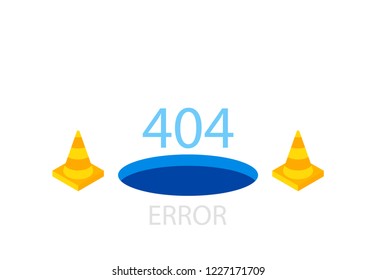 404 error page template for website. Modern vector illustration flat style.