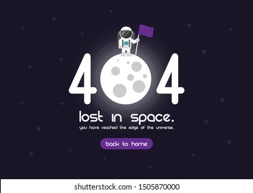 404 error page, template for website, lost in space