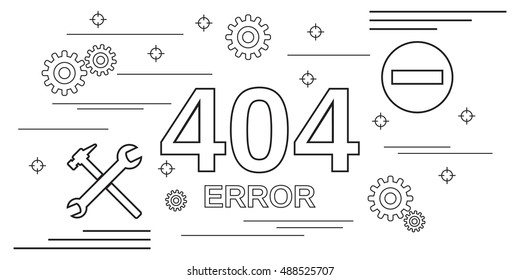 404 error page thin line art style web banner