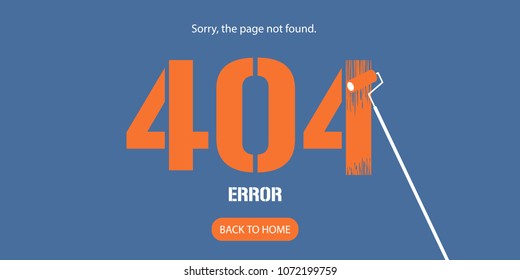 404 error page vector illustration, banner with not found message. Abstract simple background with failure warning for website error 404 concept design element 