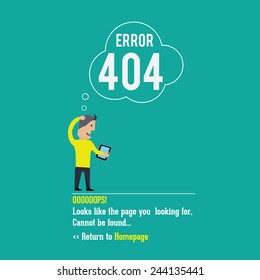 404 Error Page. Vector Illustration. 