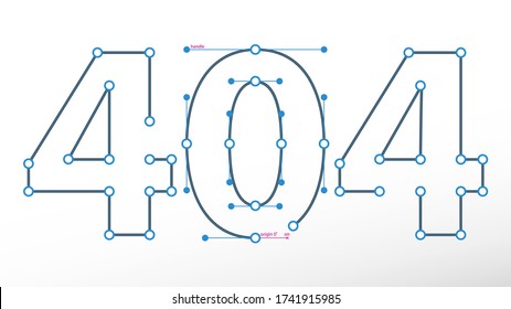 404 Error Page Vector Line Concept, Link to a non-existent page. Vector Illustration