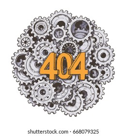 404 error page vector template for website. Illustration