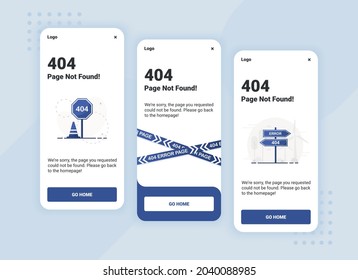 404 Error Pages. UI Web Template. Page Not Found. Mobile App