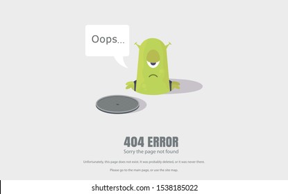 404 error, repair sign. Vector illustration, background for web pages.