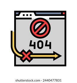 404 error seo color icon vector. 404 error seo sign. isolated symbol illustration