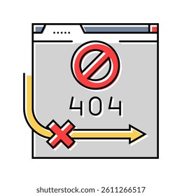 404 error seo color icon vector. 404 error seo sign. isolated symbol illustration