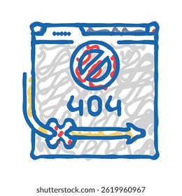 404 error seo doodle icon sketch vector. 404 error seo sign. isolated symbol illustration