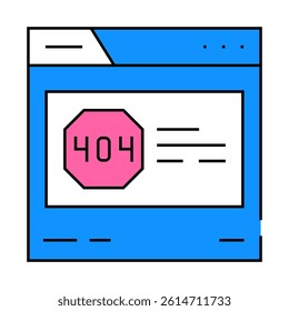 404 error seo line icon vector. 404 error seo sign. isolated symbol illustration