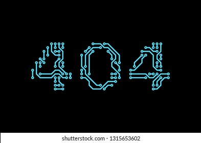 404 error sign - circuit board style