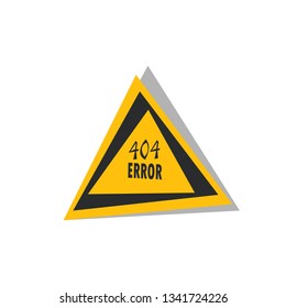 404 Error sign. Front view. Flat vector illustration in cartoon style isolated on white background.