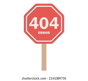 404 error sign. Page lost and message not found icon. Vector flat illustration