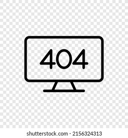 404, error simple icon, vector. Flat design. Transparent grid.