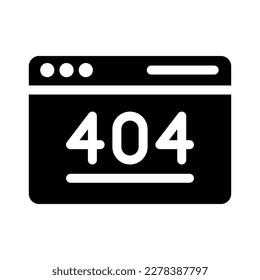 404 error solid icon illustration vector graphic