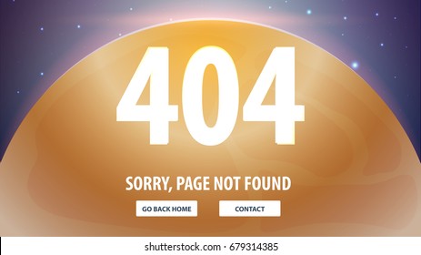 404 Error with space on the background. Page not found. UI UX template for website. Vector illustration